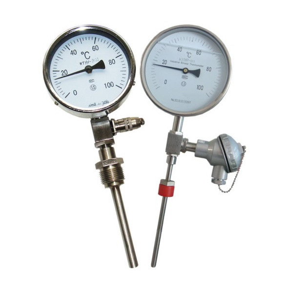 Remote bimetallic thermometer