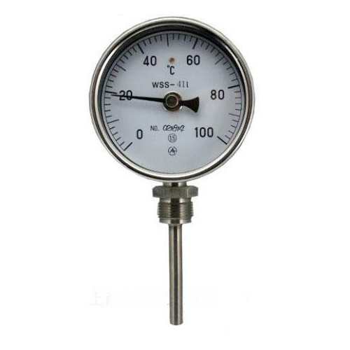 Radial bimetal thermometer